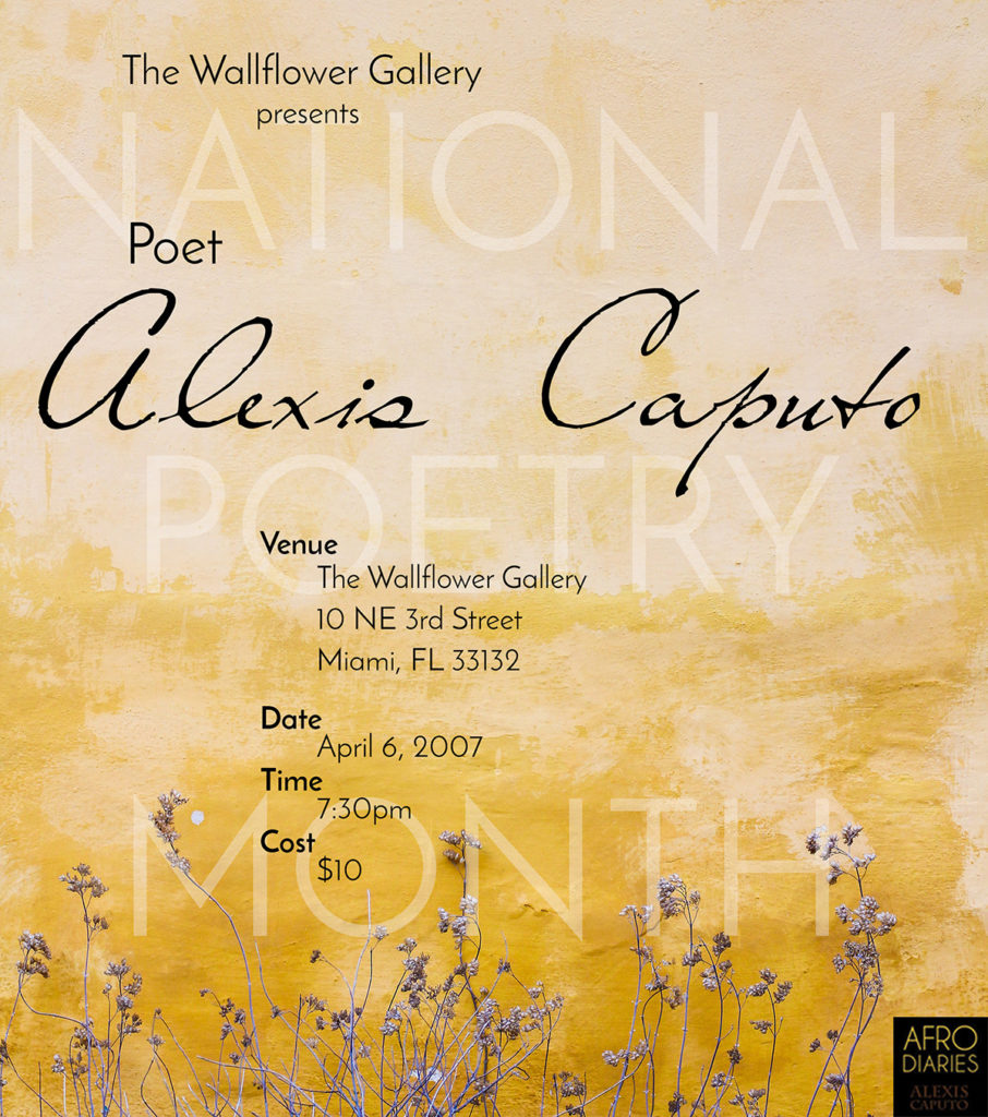 The_Wallflower_Gallery_National_Poetry_Month_Aritst_Poet_Alexis_Alleyne_Caputo